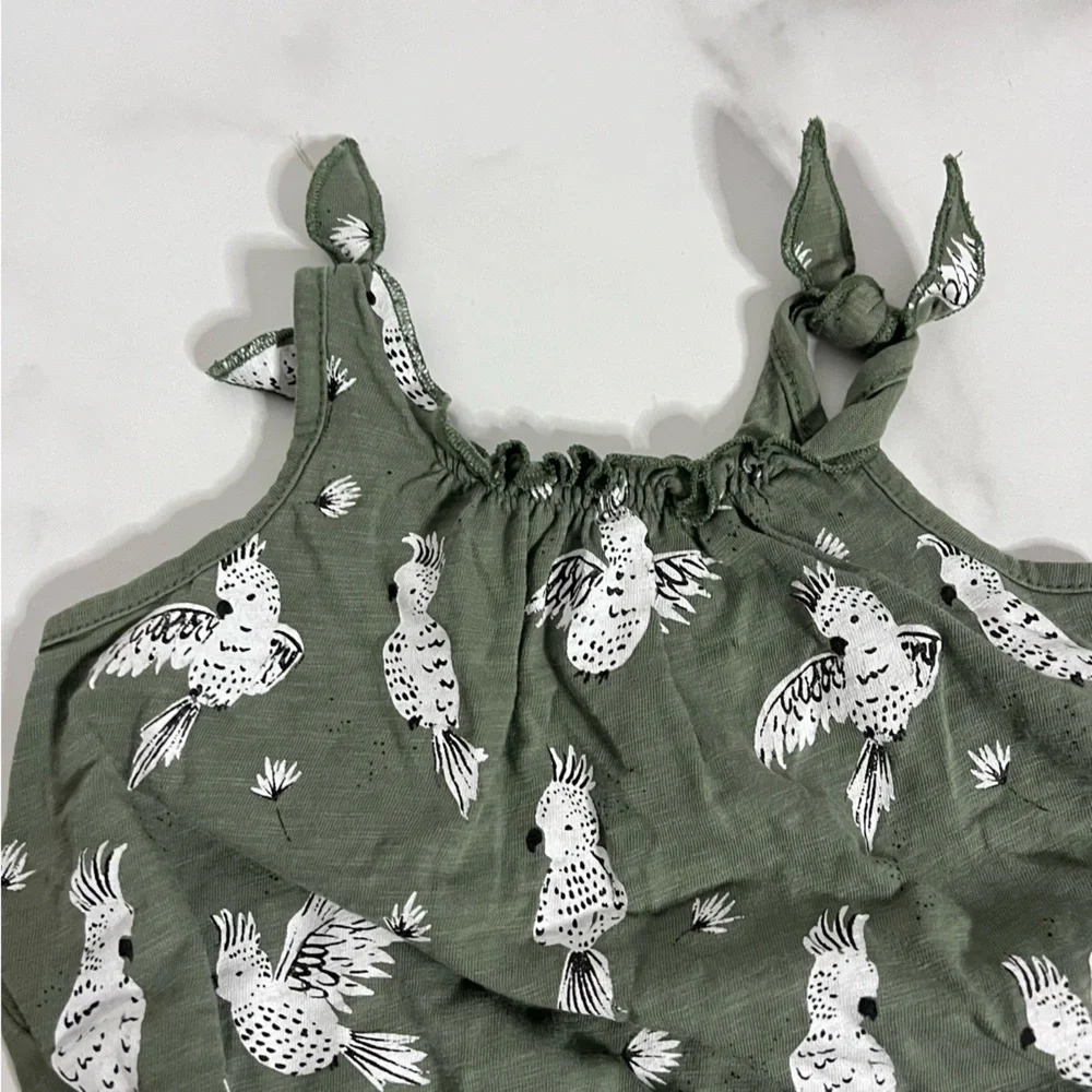 Rylee & Cru Cockatoo shoulder bubble romper size 3-6